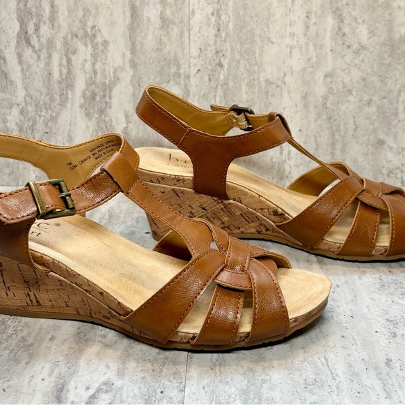 b.o.c. Jaquet Brown Comfort Cushioned Wedge Heels Sandals 7M NIB - Picture 6 of 10